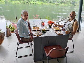 Breakfast beside the Suriname River With guide Arafat, Afobaka Dam and Lake Brokopondo, 2022 Suriname