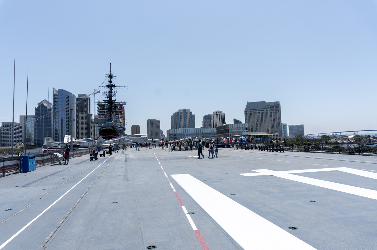 USS Midway Museum, View down flight Deck