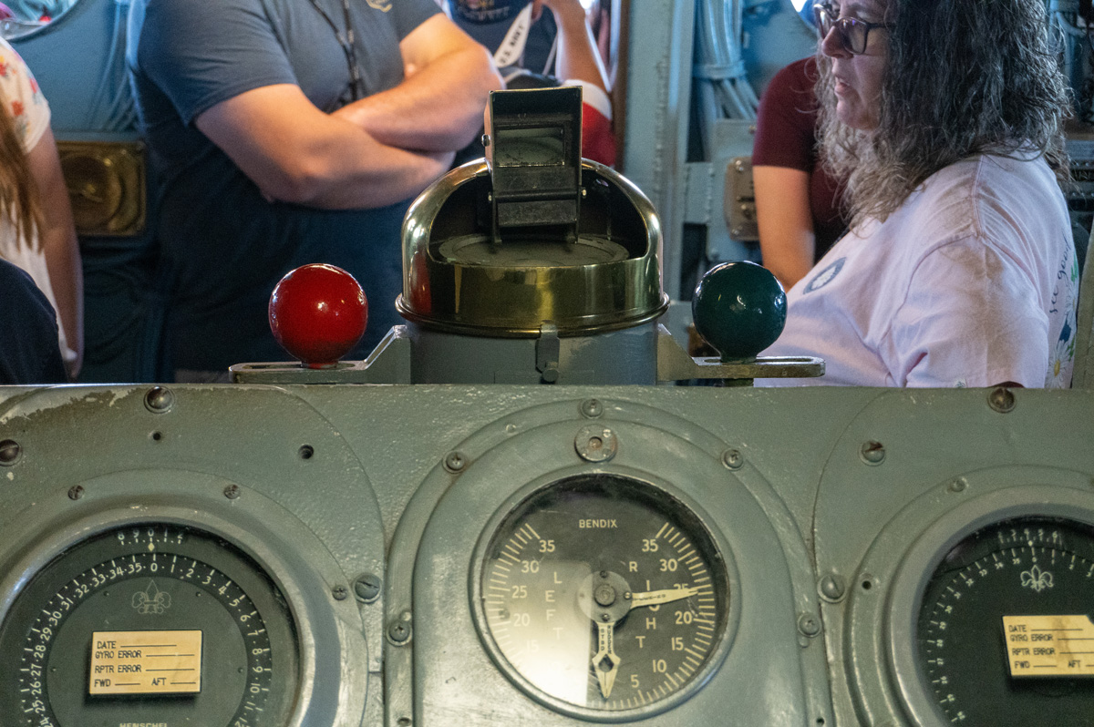 USS Midway Museum, Red + Black iron balls adjust compass