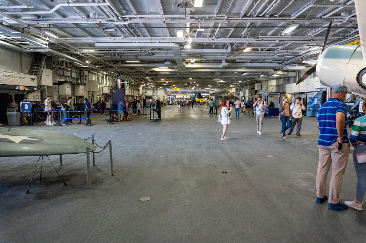 USS Midway Museum, View down Hanger Deck