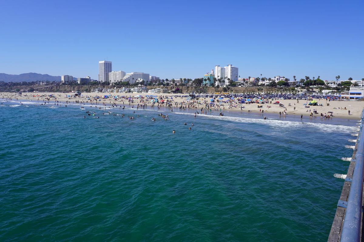 Santa Monica Pier, Santa Monica Beach, from pier.