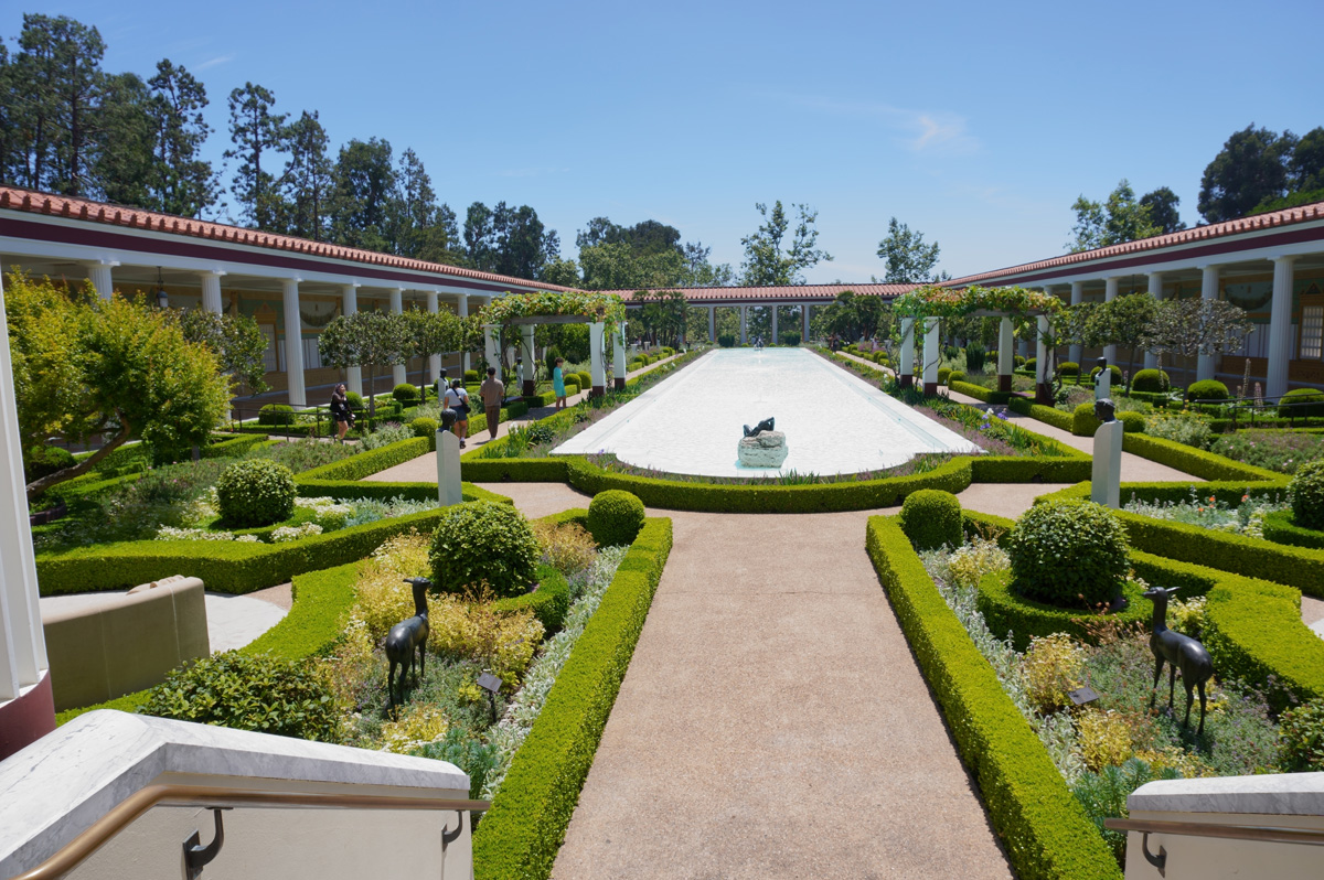 The Getty Villa, Outer Peristyle, from Villa