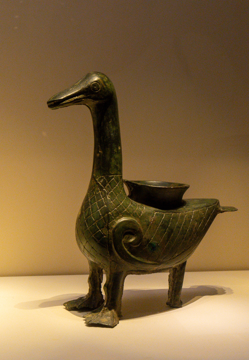Beijing: National Museum - Ancient treasures, Goose-Shaped Bronzen Zun (~800 BC)