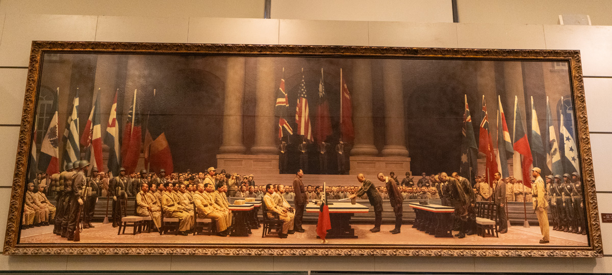 Beijing: National Museum - The Road of Rejuvenation, Japanese surrender ceremony. Showing the one in Nanjing (?), rather than the one on the USS Missouri