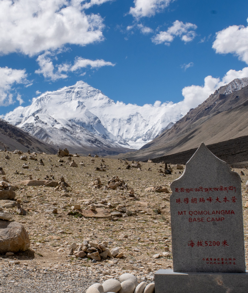 Everest from Rongbuk Monastery, Nominally at 5200m.  GPS says 4965m = 16289ft