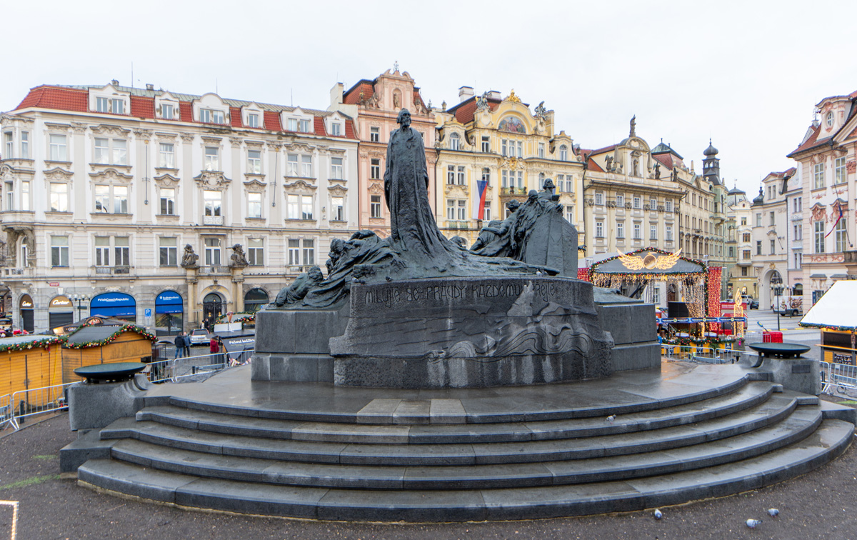 Prague: Old Town Square, Jan Hus Monument