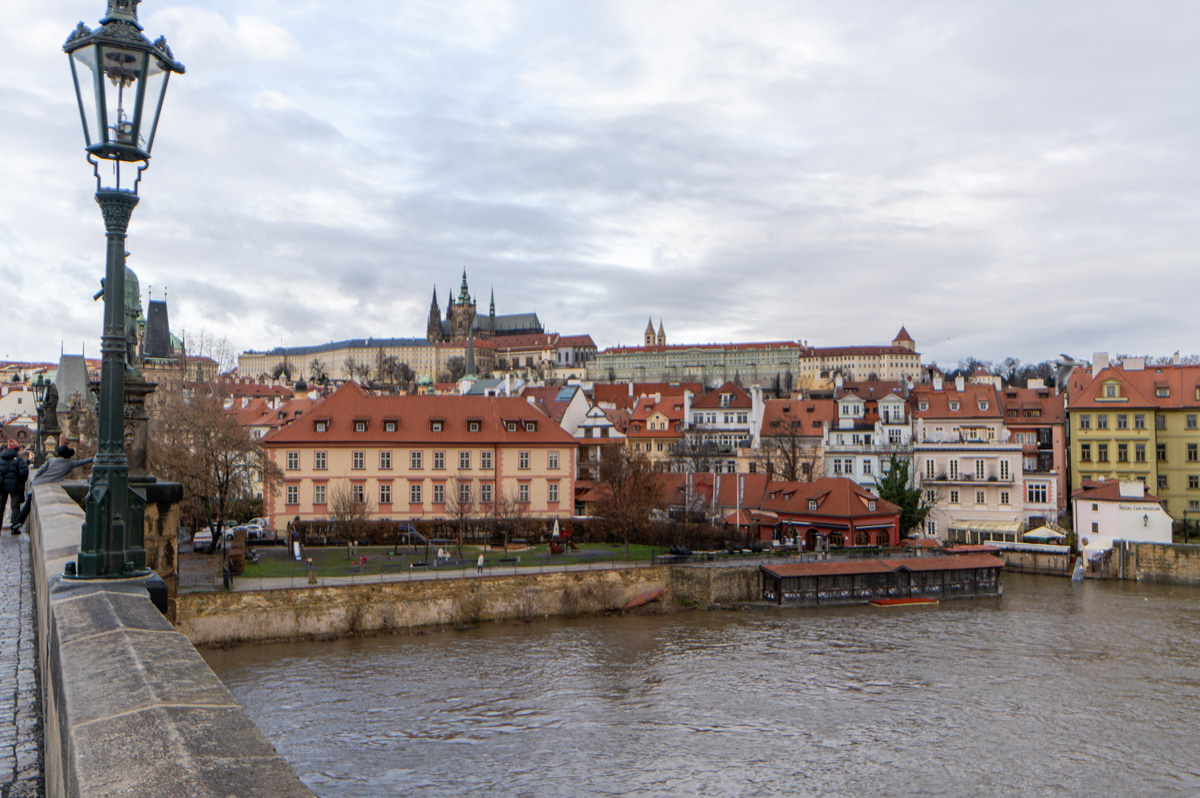 Prague: Charles bridge, View from Charles Bridge to Castle
