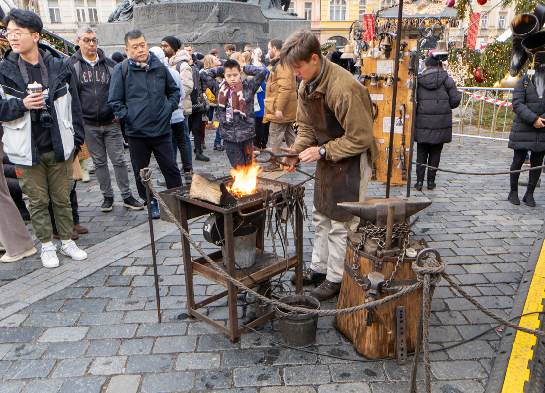 Prague: Old Town Square, Christmas Market: Blacksmith