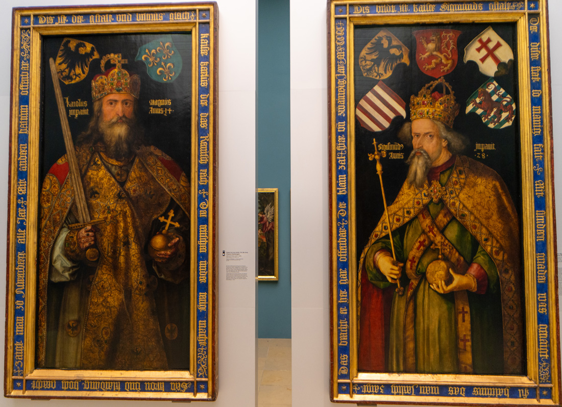 Nuremberg: German National Museum, Durer.  Emperors Charlemagne & Sigismund.  1511/13