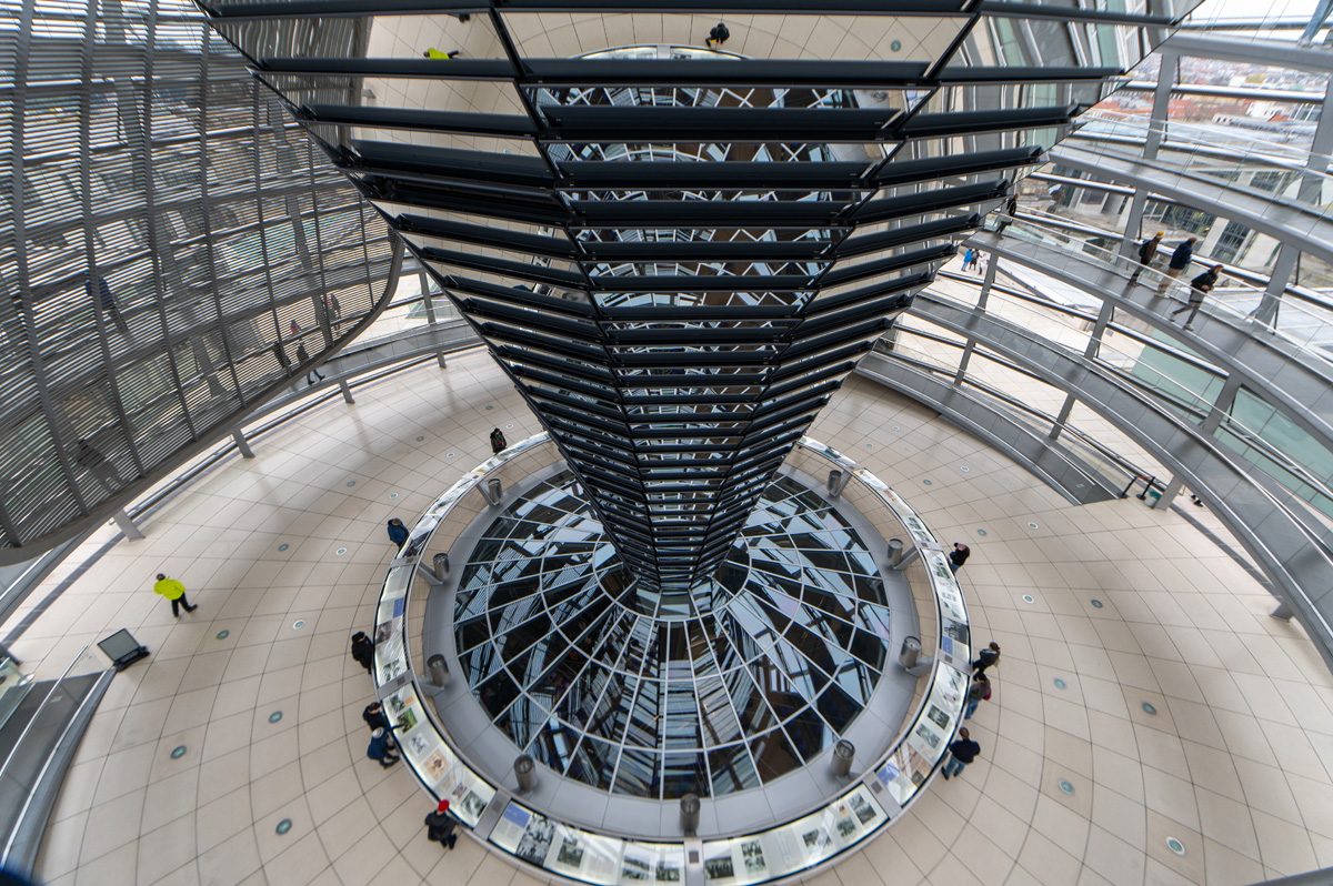 Berlin: Reichstag, View down into Dome Interior The legislative chamber is below