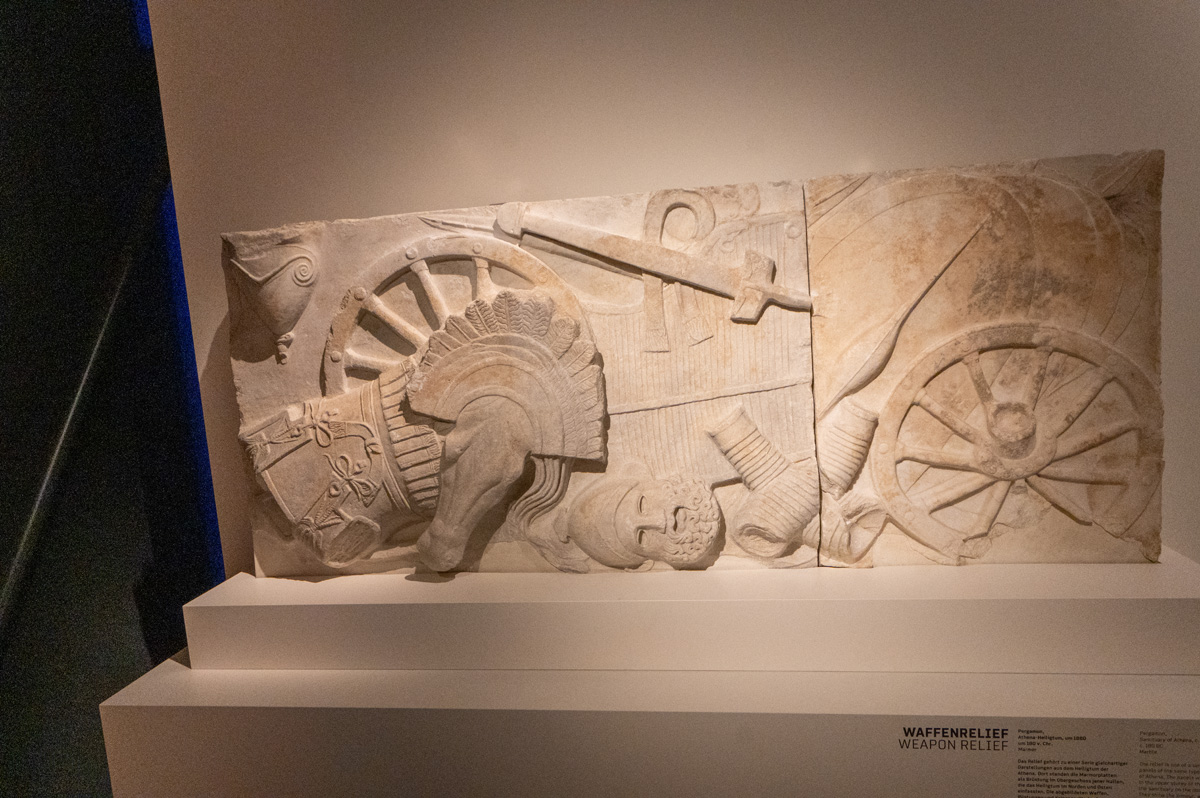 Berlin: Pergamon Panorama, Well preserved Weapon Relief