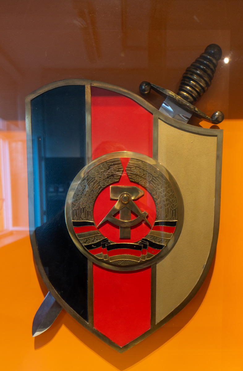 Berlin: Stasi HQ Museum, Stasi Emblem (echoes KGB)