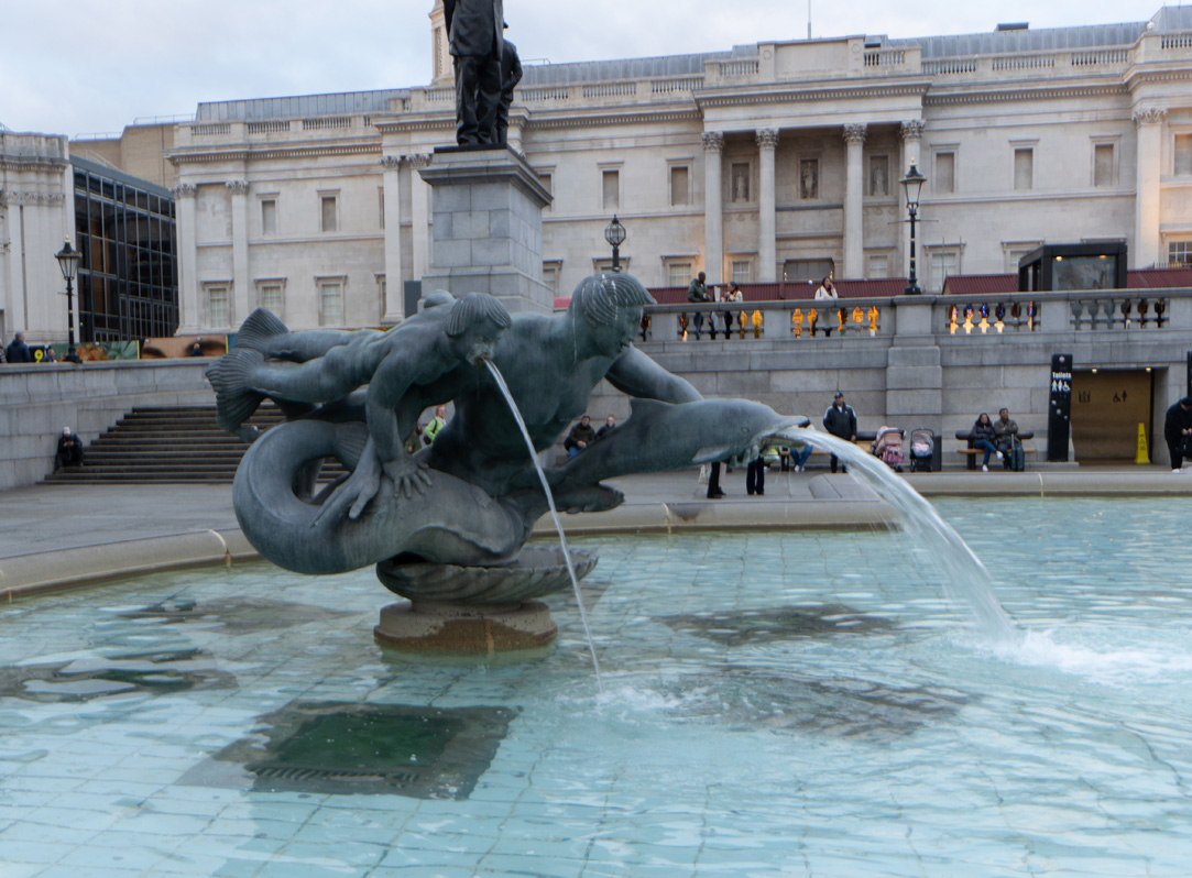 London, November 2023, Trafalgar Square: Some of Neptune