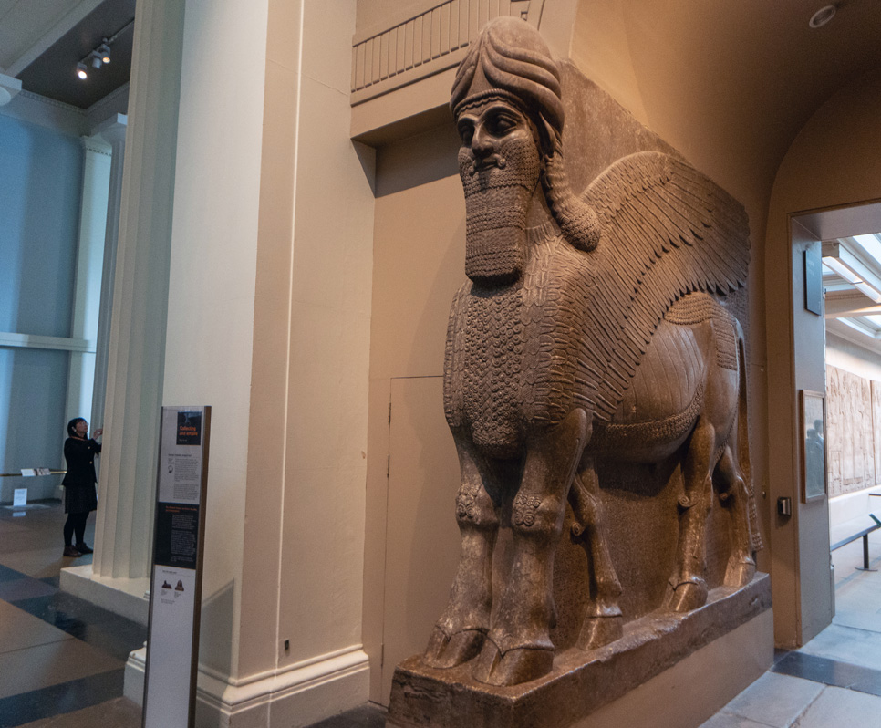 British Museum: Six Lamassu, Lamassu #1L.  Winged Lion