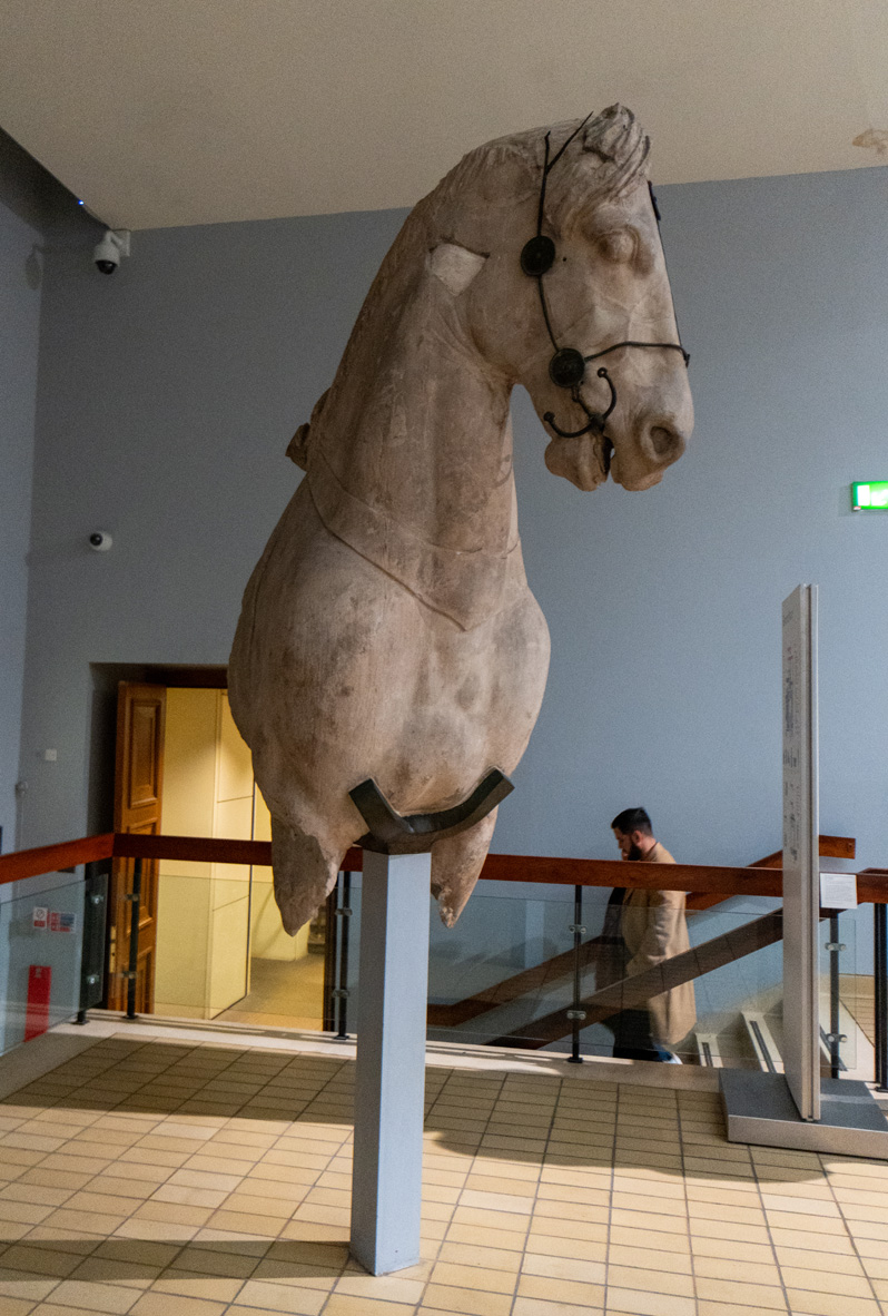 British Museum: Halicarnassus, Colossal Horse Head, ~350 BC With original bronze bridle