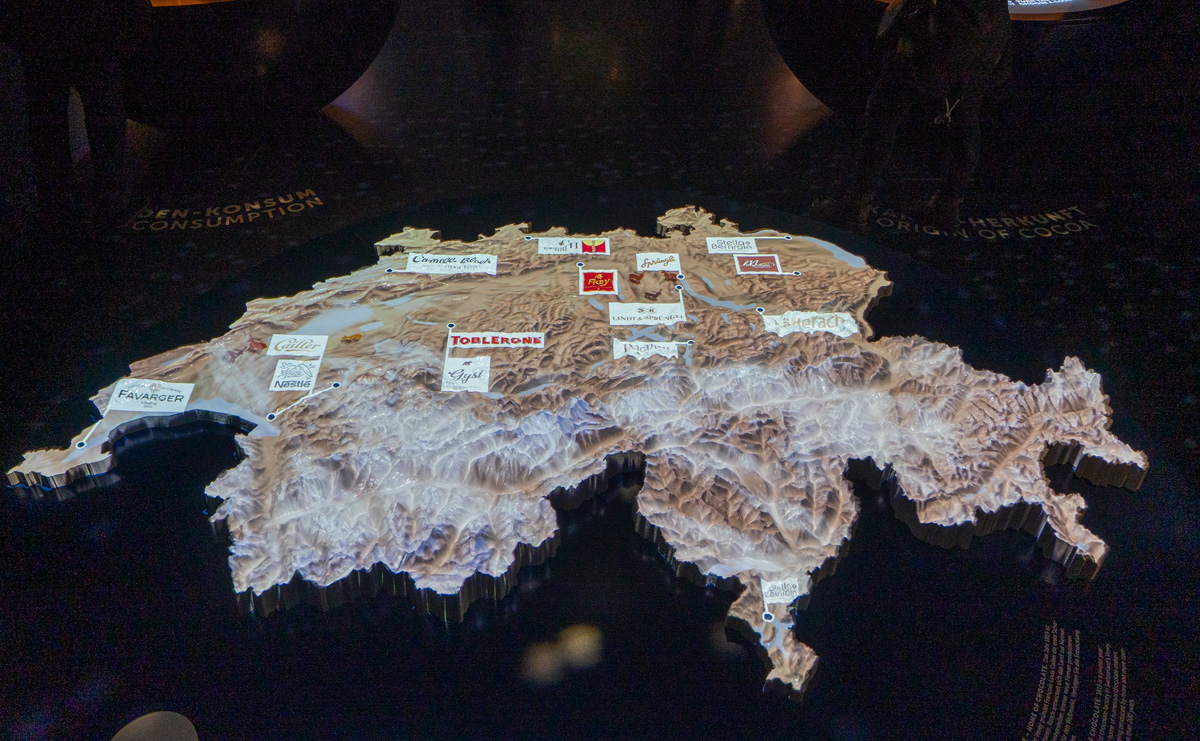 Lindt Home of chocolate, Map of Swiss Chocolate Companies