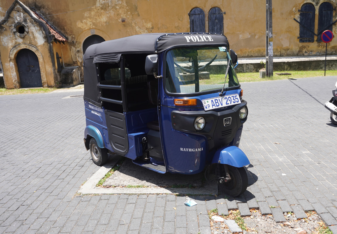 Galle Fort, Police Tuk-Tuk For the notorious high-speed Tuk-Tuk chases.