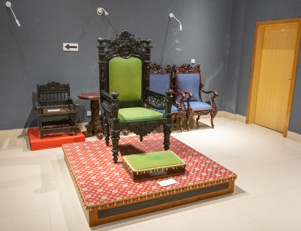 Male, Maldives, National Museum: Royal Throne (20th c)