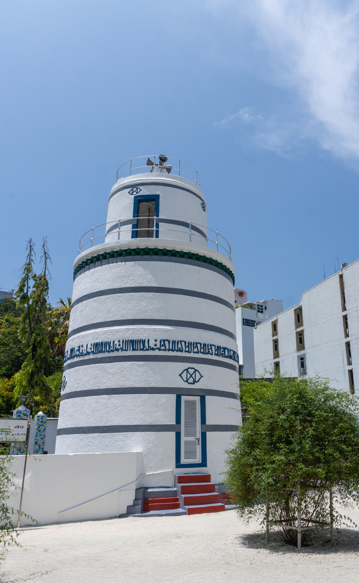 Male, Maldives, Friday Mosque Minaret (1675) Unusually short and stout