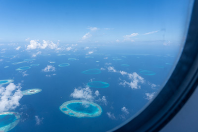 View over atolls, Male, Maldives, 2023 Sri Lanka++