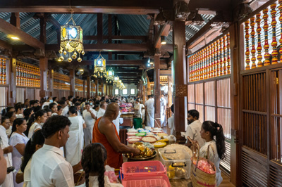Upstairs offering area., Temple of the Tooth, 2023 Sri Lanka++