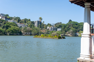 Lake Kandy, with well-manicured island, Around Kandy, 2023 Sri Lanka++