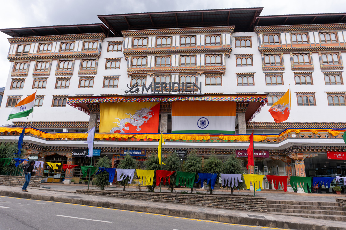 Thimphu, Le Meridien welcomes Prime Minister Modi! Mr Modi visited just a few days before I did.