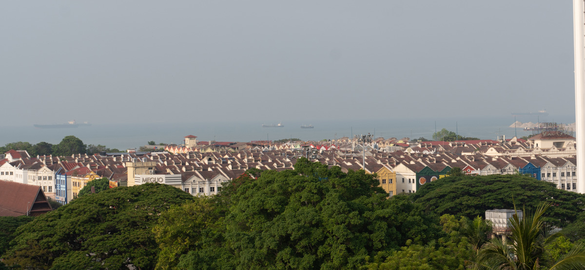 Malaysia - Malacca, Hazy view to Strait of Malacca