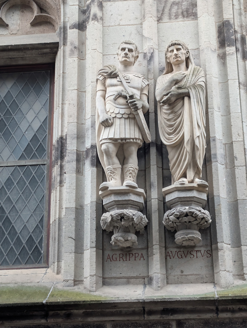 Around Cologne, Rathaus detail: Agrippa & Augustus