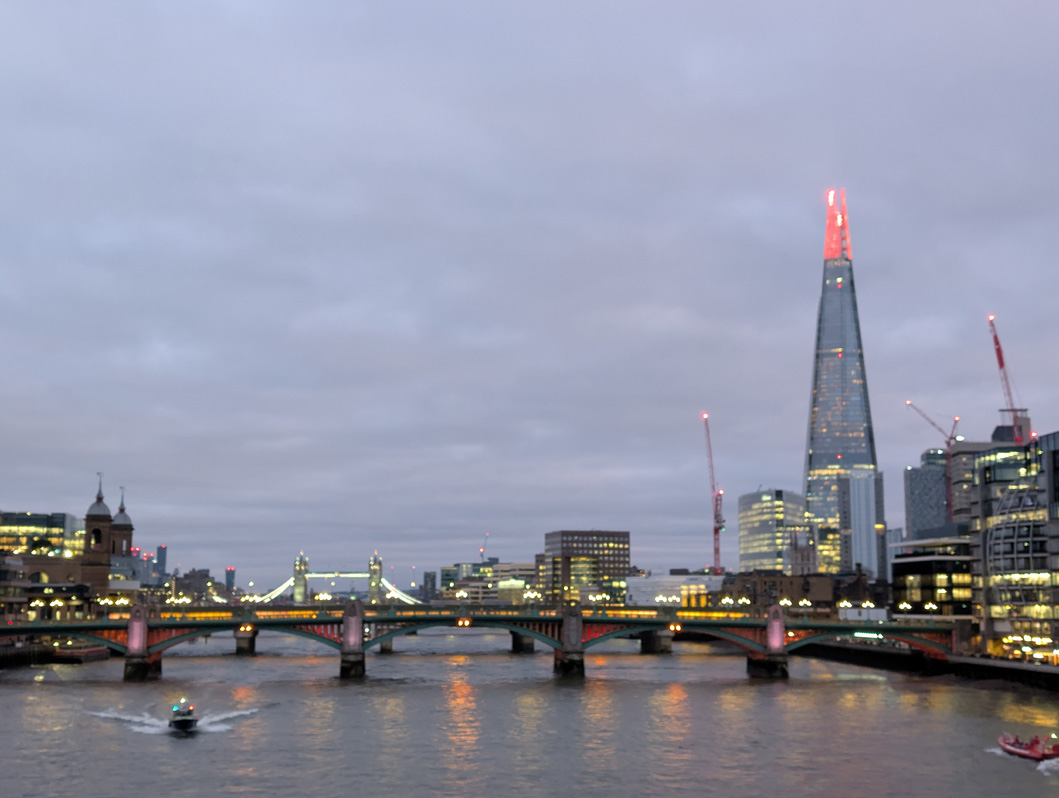 London, Thames and the Shard, in early evening