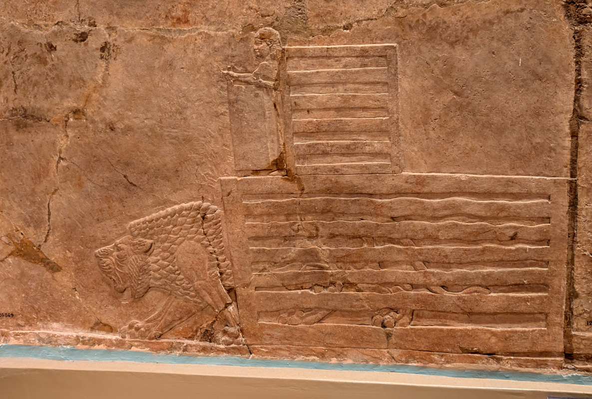 British Museum: Assyrian Section, A captive Lion is released for the Hunt