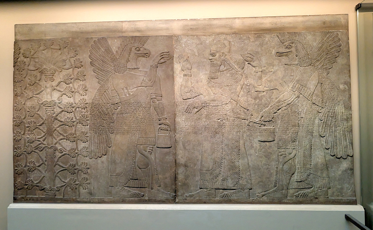British Museum: Assyrian Section, Wall Panel.  Ashurnarsipal II, ~870 BC