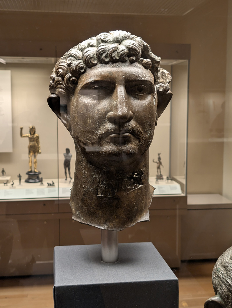 British Museum: Roman Britain, Hadrian.  ~122 AD Found in Thames, at London Bridge, 1834.