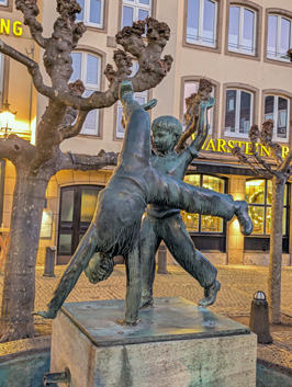 Statue of Cartwheeling Boys A City Tradition and Emblem, Düsseldorf, Cologne++, December 2024
