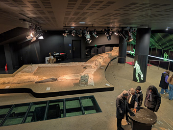 Foundations of Roman Amphitheatre Basement of GuidHall Art Muse, London: Roman Londinium, Cologne++, December 2024