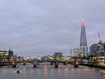 Thames and the Shard, in early evening, London, Cologne++, December 2024