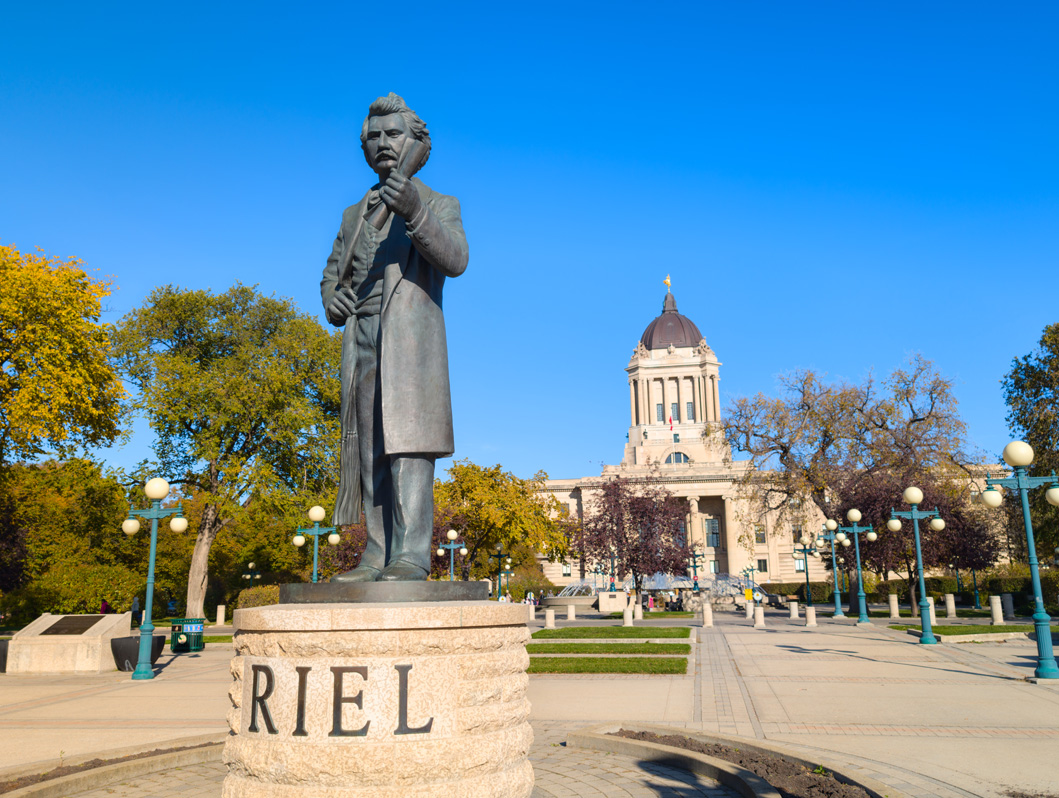 Winnipeg, Manitoba, Louis Riel statue, outside Legislature