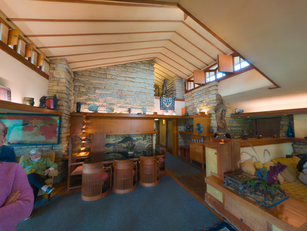 Taliesin, Wisconsin, Formal Living Room, looking back to Entry
