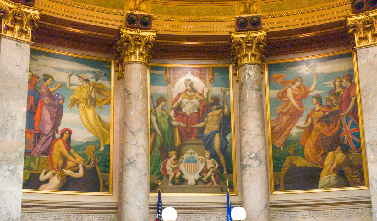 Wisconsin State Capitol, Wedding of the Pacific and Atlantic Oceans (Panama Canal 1914) Asian Powers on the left, European Powers on the right