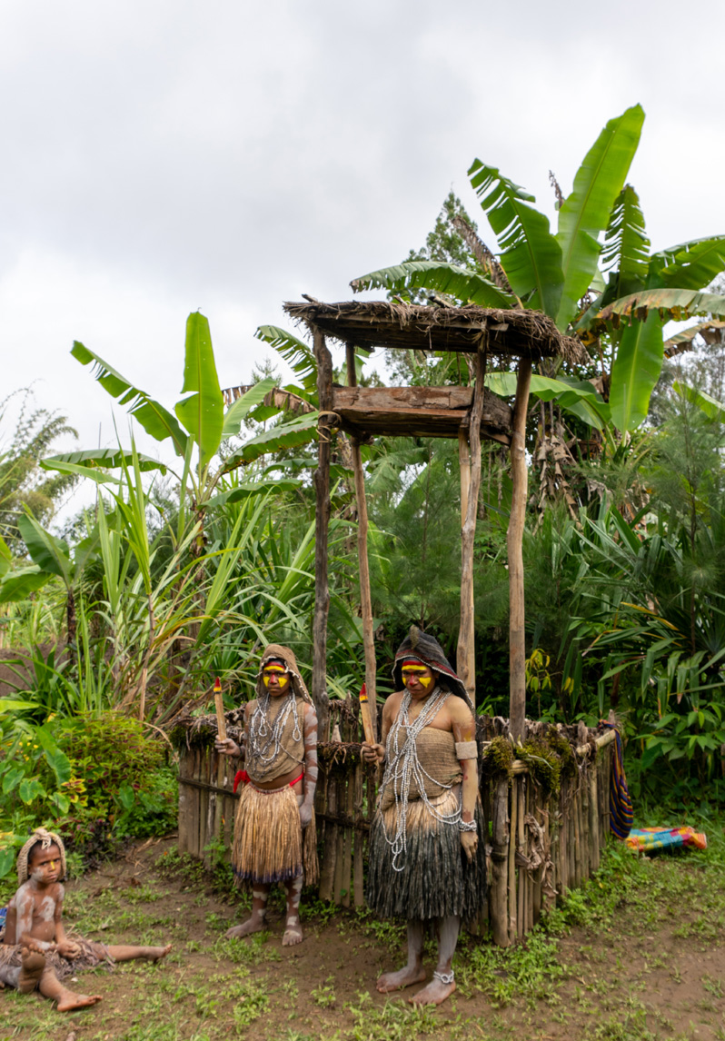 Ambua Day Two: Sun Dance, Huli Widows, Traditional Farming, Tower where body would be kept Until it was reduced to a skeleton