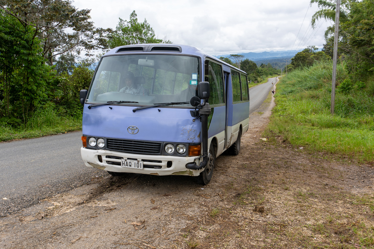 Ambua Day Two: Sun Dance, Huli Widows, Traditional Farming, Our elderly but robust Toyota minibus