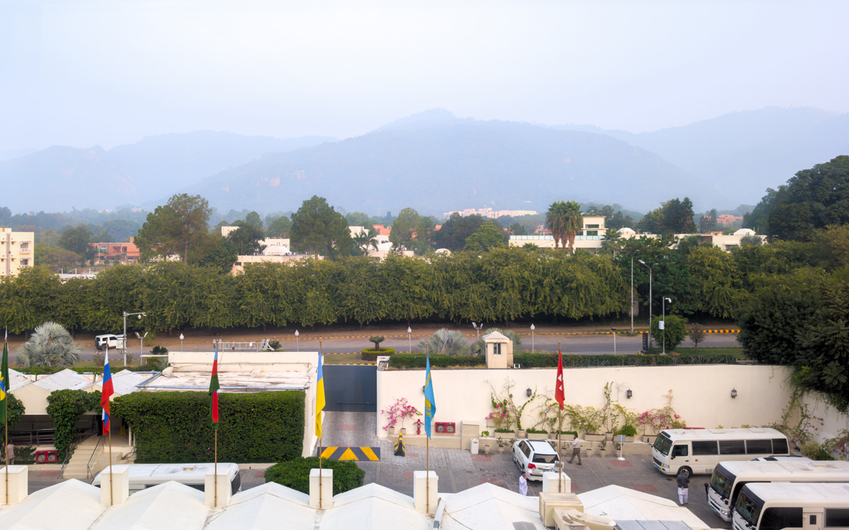 Islamabad, Smoggy morning view from the Marriott