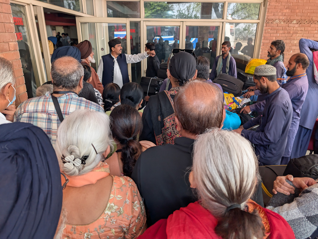 Lahore, A bit of a scrum getting into Immigration Many Sikh were returning after a holiday pilgrimage