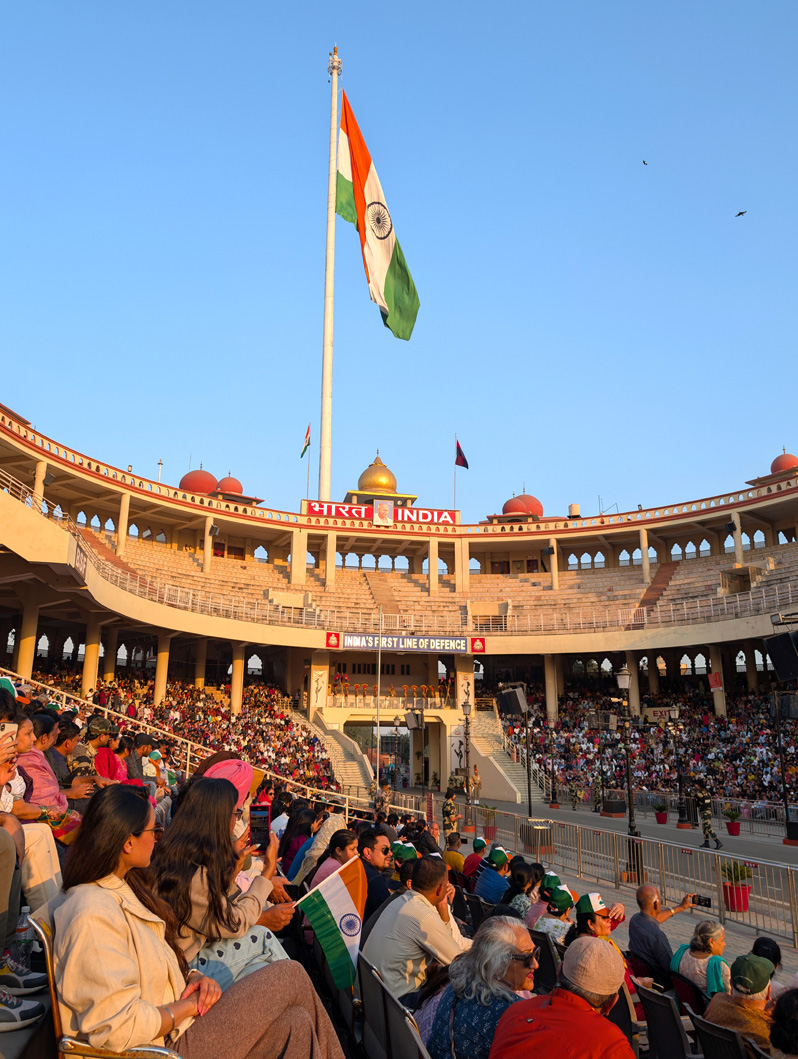 Wagah Border Ceremony, Expectant crowds, on the Indian side
