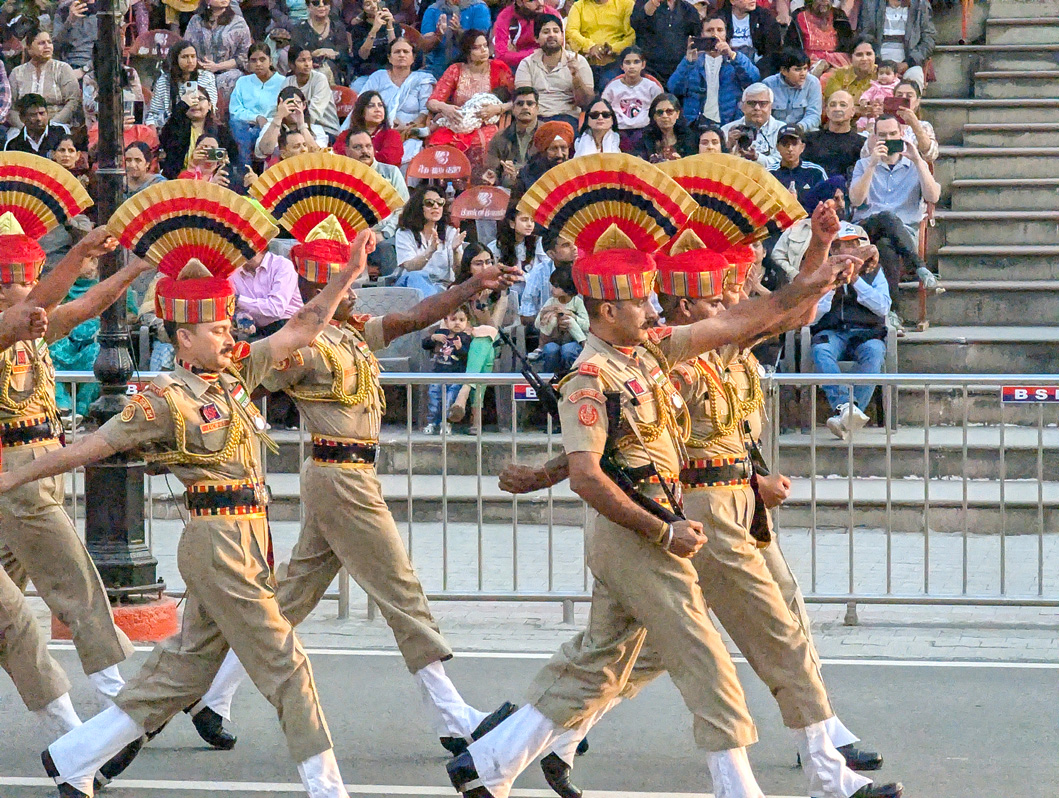 Wagah Border Ceremony, Team India march in