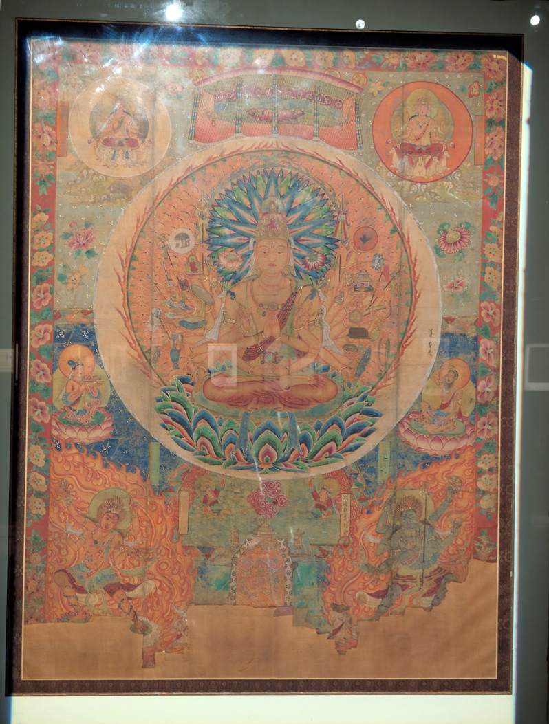 Delhi: National Museum, Buddhist painting, Dunhuang, 8-10th c Thousand-Armed Avalokiteshvara