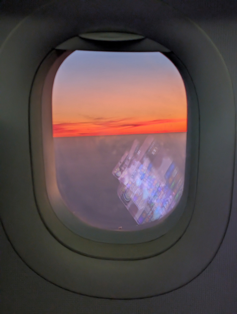 Mumbai, Smoggy sunset from Mumbai flight