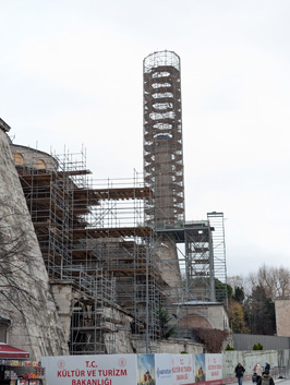 Haga Sophis minaret under repair, Hagia Sophia, Istanbul, November 2024