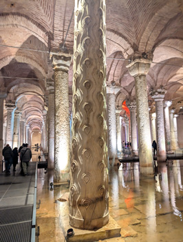 Basilica Cisterm: Exotic column, Byzantine Cisterns, Istanbul, November 2024