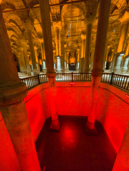 Cistern of Philoxenos Pit shows original cistern floorlevel, Byzantine Cisterns, Istanbul, November 2024